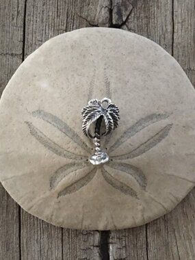 Vintage palm tree sterling silver charm signed B Ster 925 gift necklace bracelet